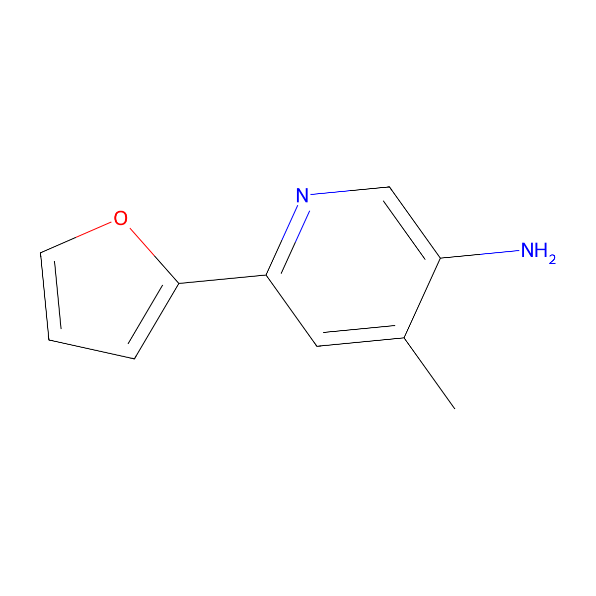 6-(2-Furanyl)-4-methyl-3-pyridinamine molecular structure, CAS 1701641-81-7