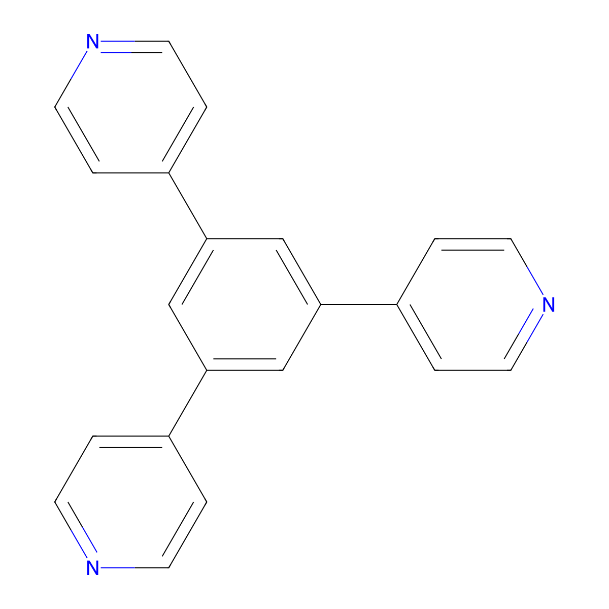 4,4',4''-(Benzene-1,3,5-triyl)tripyridine molecular structure, CAS 170165-84-1