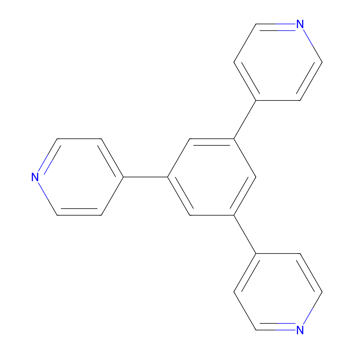 4,4',4''-(Benzene-1,3,5-triyl)tripyridine molecular structure, CAS 170165-84-1