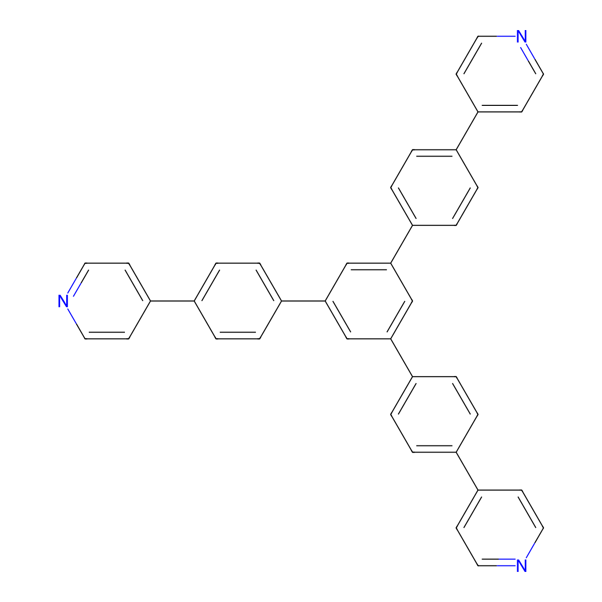4,4'-(5'-(4-(Pyridin-4-yl)phenyl)-[1,1':3',1''-terphenyl]-4,4''-diyl)dipyridine molecular structure, CAS 170165-85-2