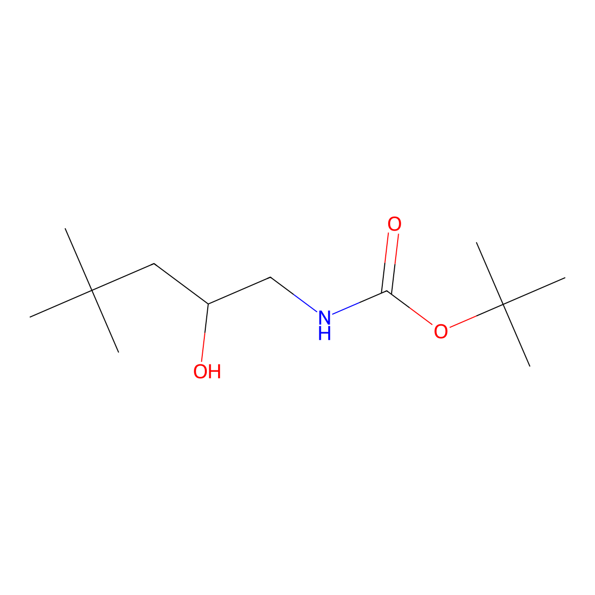 tert-butyl N-(2-hydroxy-4,4-dimethylpentyl)carbamate molecular structure, CAS 1701658-09-4