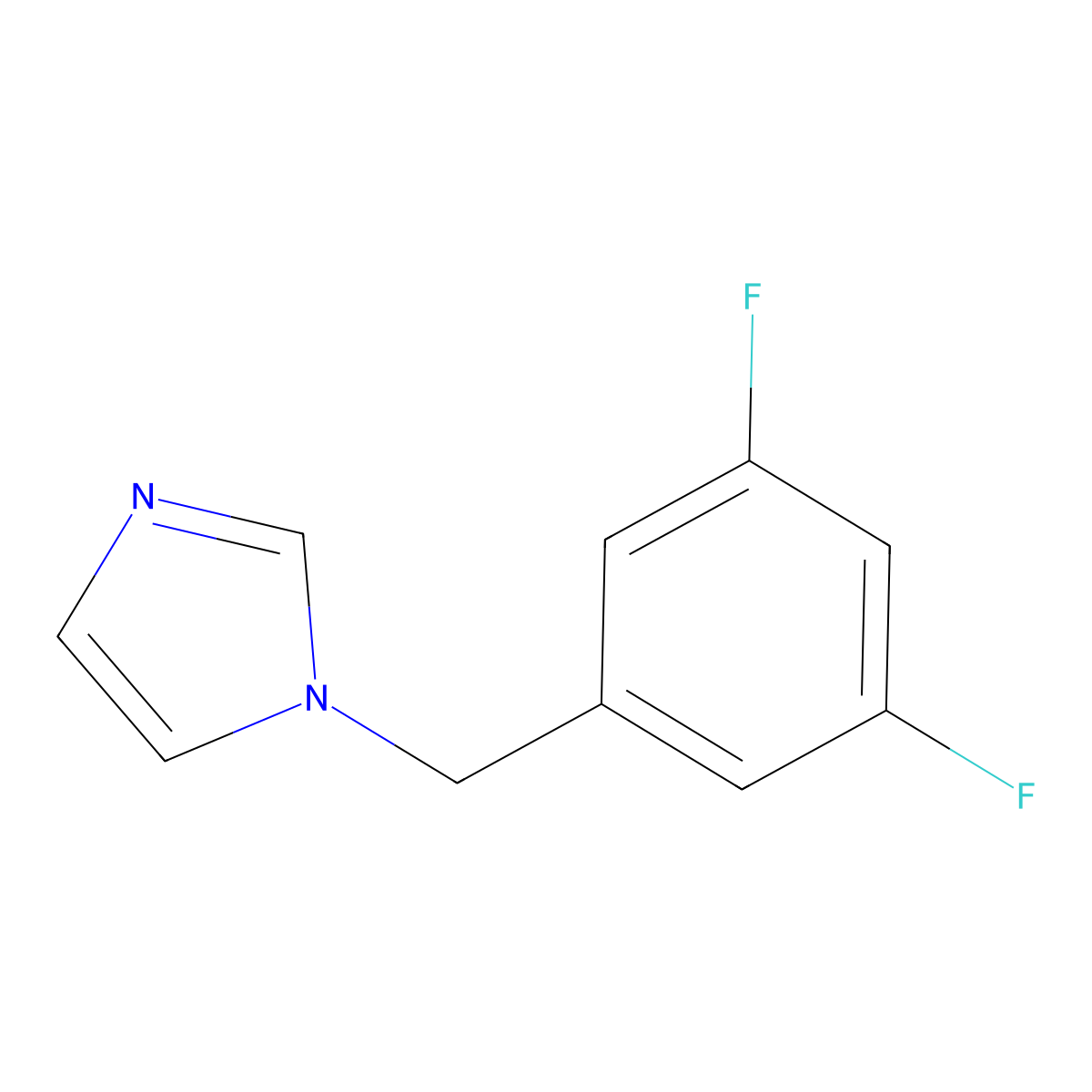 1-(3,5-difluorobenzyl)-1H-imidazole molecular structure, CAS 170166-01-5