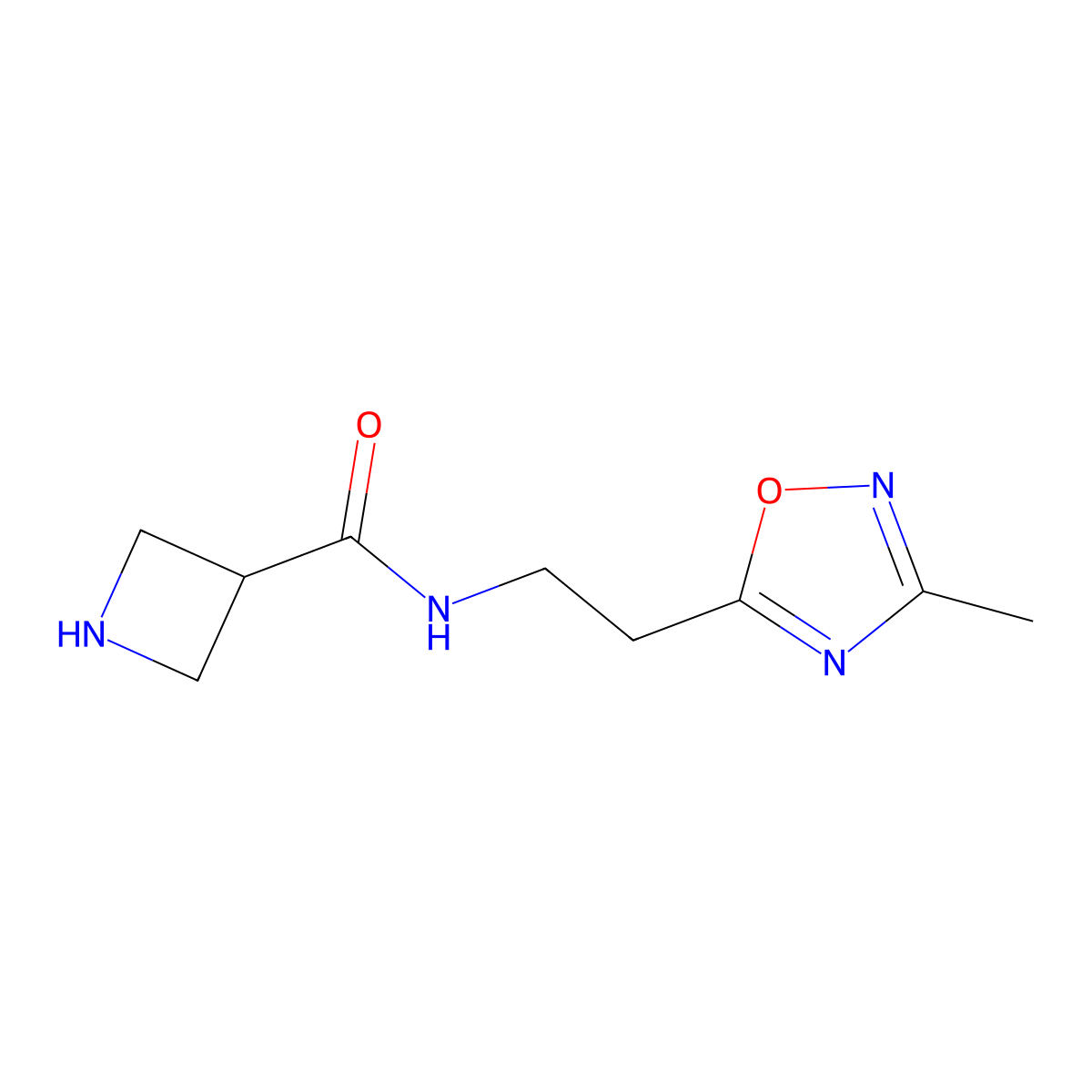 N-(2-(3-Methyl-1,2,4-oxadiazol-5-yl)ethyl)azetidine-3-carboxamide molecular structure, CAS 1701675-32-2