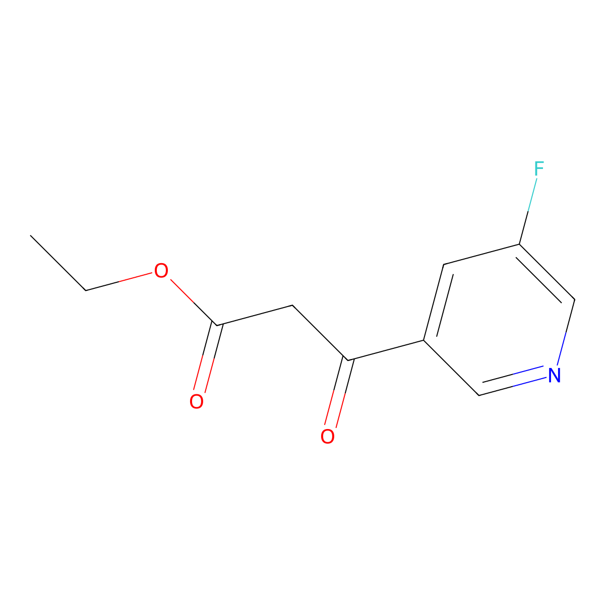 Ethyl 3-(5-fluoropyridin-3-yl)-3-oxopropanoate molecular structure, CAS 1701680-11-6