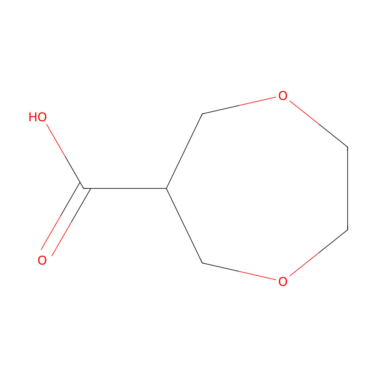 1,4-Dioxepane-6-carboxylic acid molecular structure, CAS 1701684-61-8