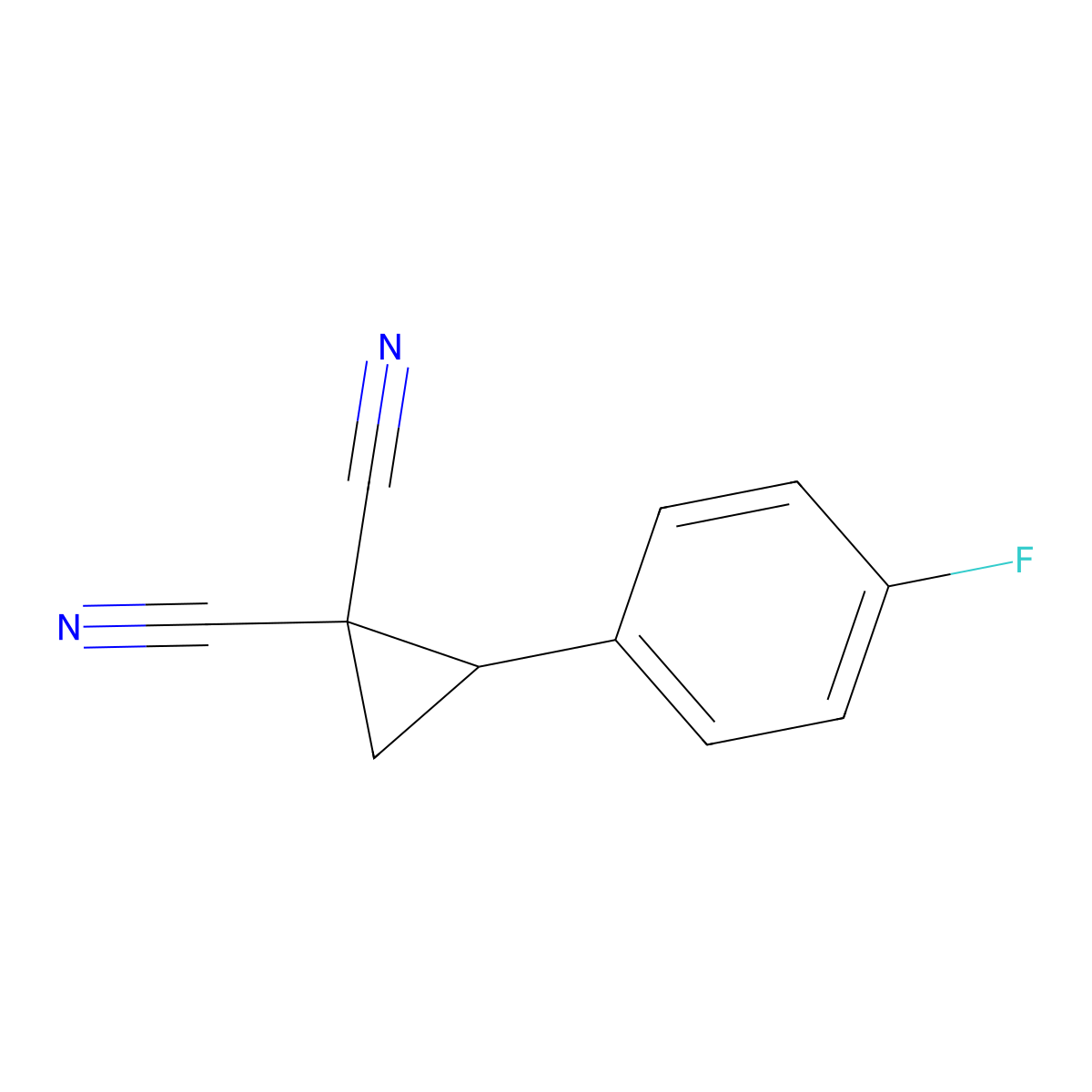 2-(4-Fluorophenyl)cyclopropane-1,1-dicarbonitrile molecular structure, CAS 170169-86-5