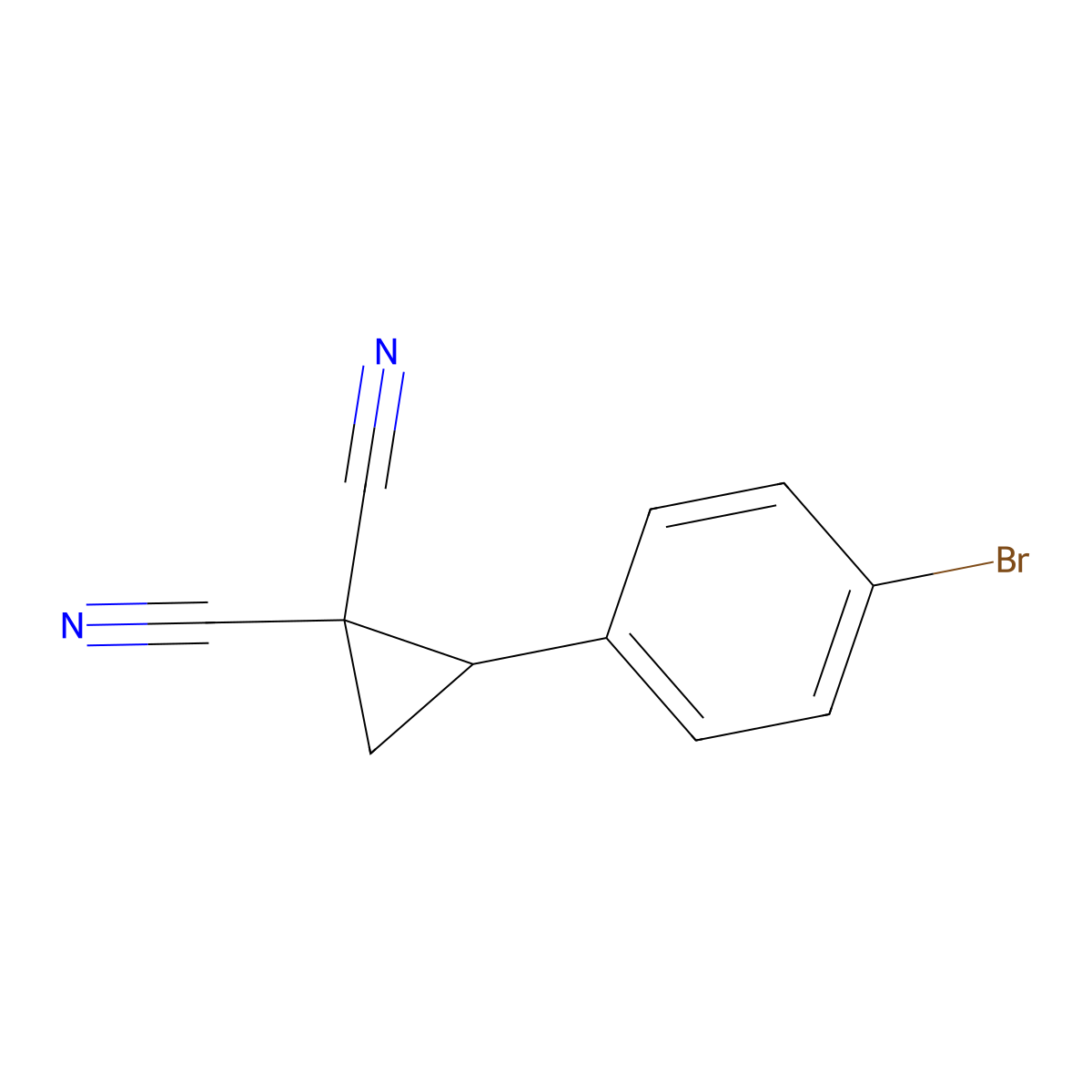 2-(4-Bromophenyl)cyclopropane-1,1-dicarbonitrile molecular structure, CAS 170169-87-6