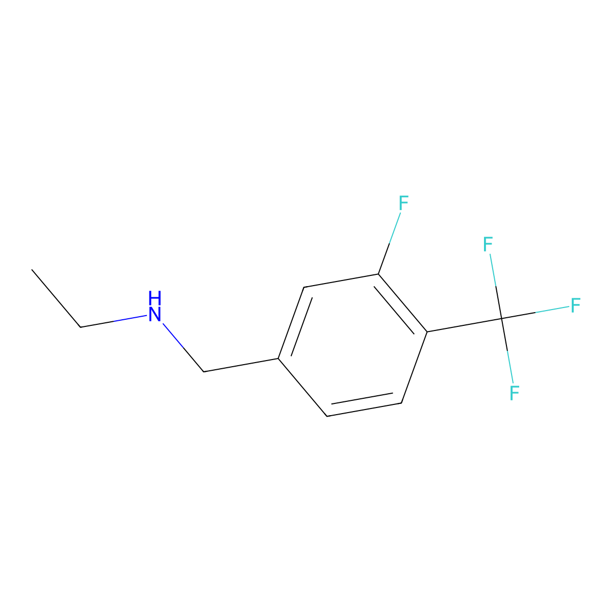 Ethyl-(3-fluoro-4-trifluoromethyl-benzyl)-amine molecular structure, CAS 1701691-42-0