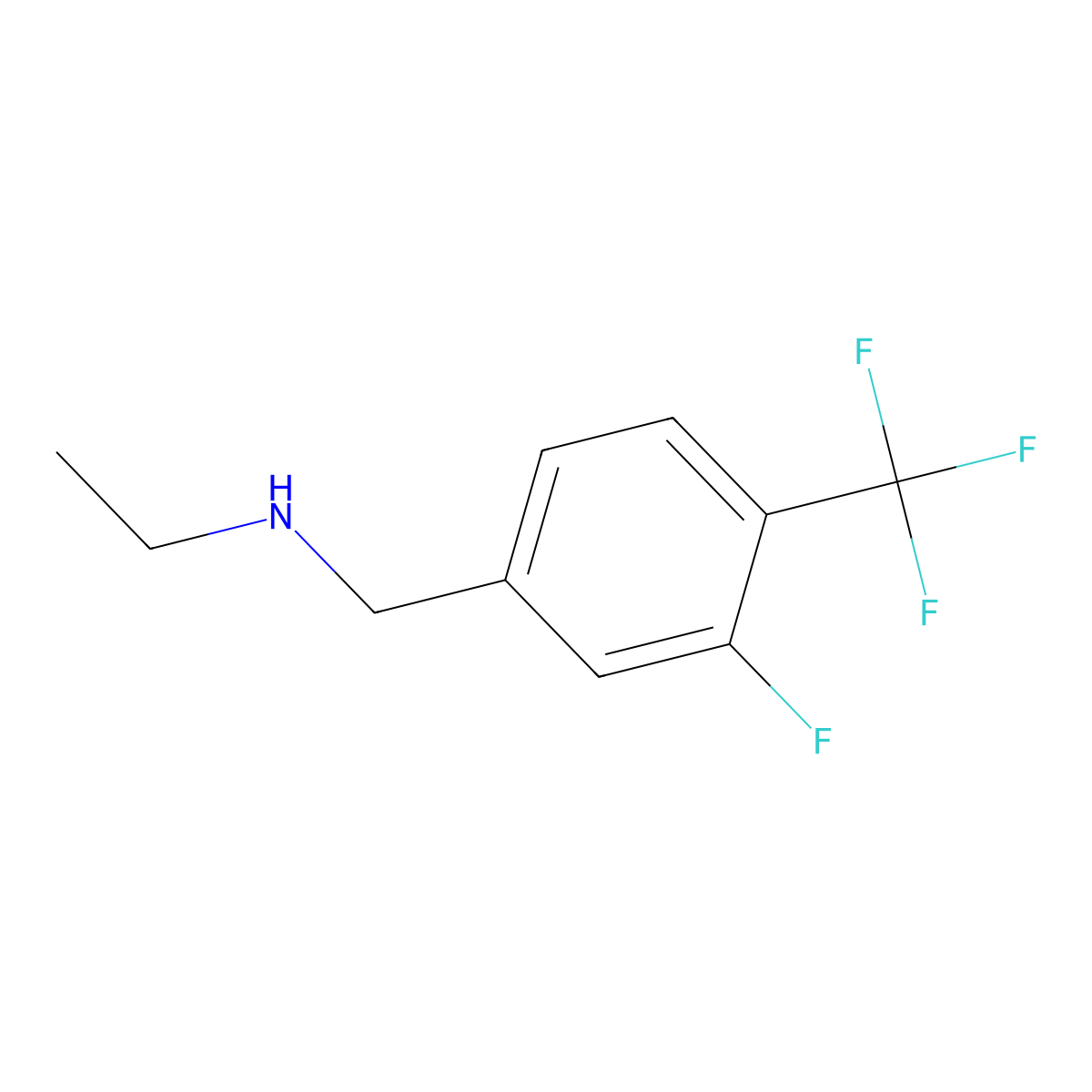 Ethyl-(3-fluoro-4-trifluoromethyl-benzyl)-amine molecular structure, CAS 1701691-42-0