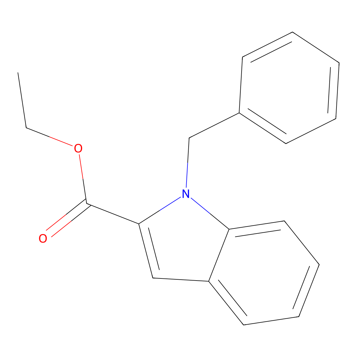 Indole-2-carboxylic acid, 1-benzyl-, ethyl ester molecular structure, CAS 17017-66-2
