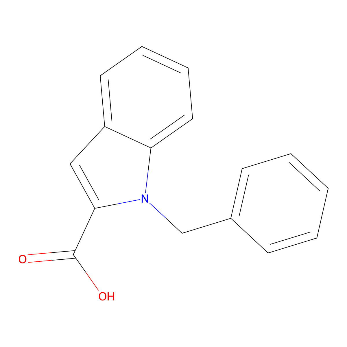 1-benzyl-1H-indole-2-carboxylic acid molecular structure, CAS 17017-71-9