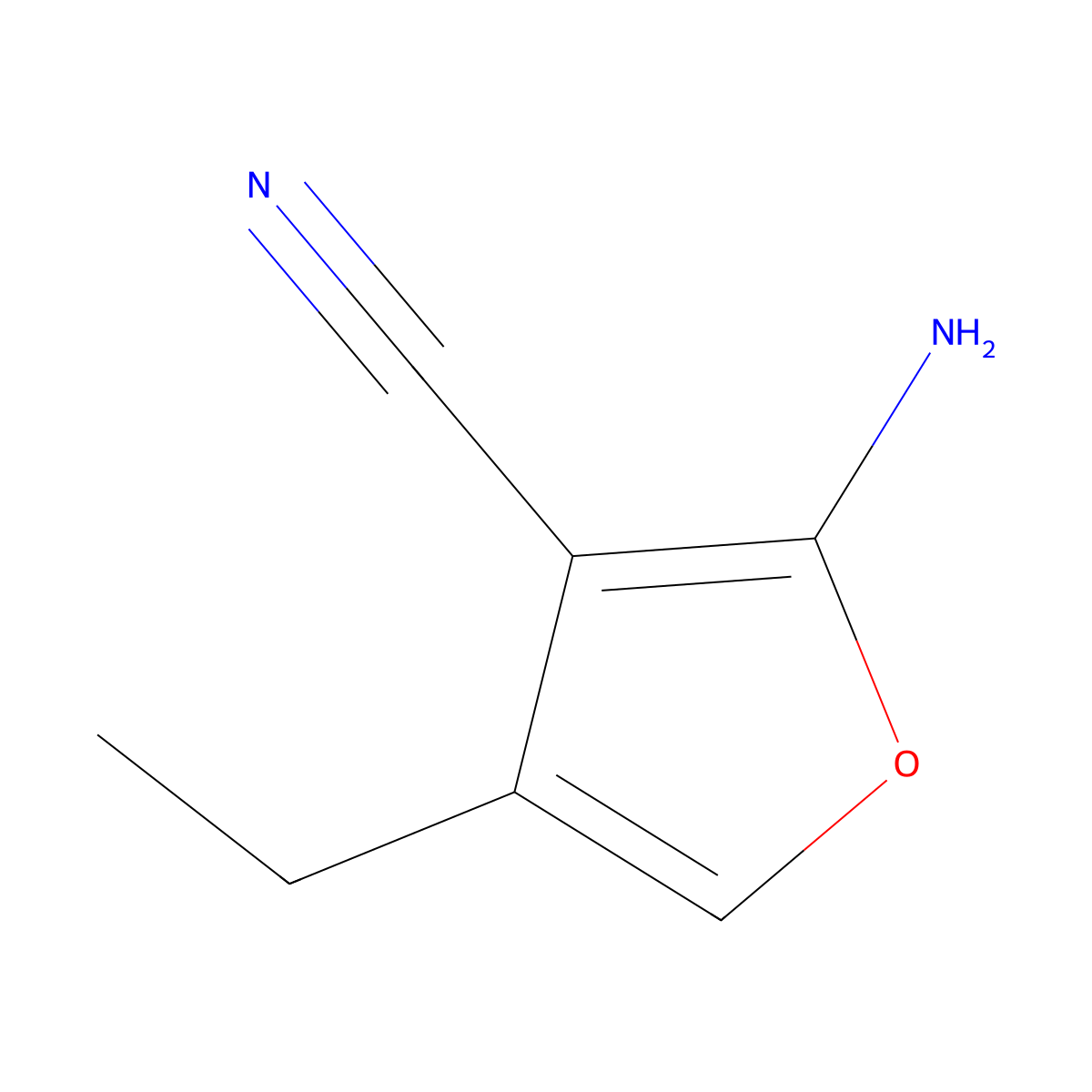 2-Amino-4-ethylfuran-3-carbonitrile molecular structure, CAS 170170-12-4