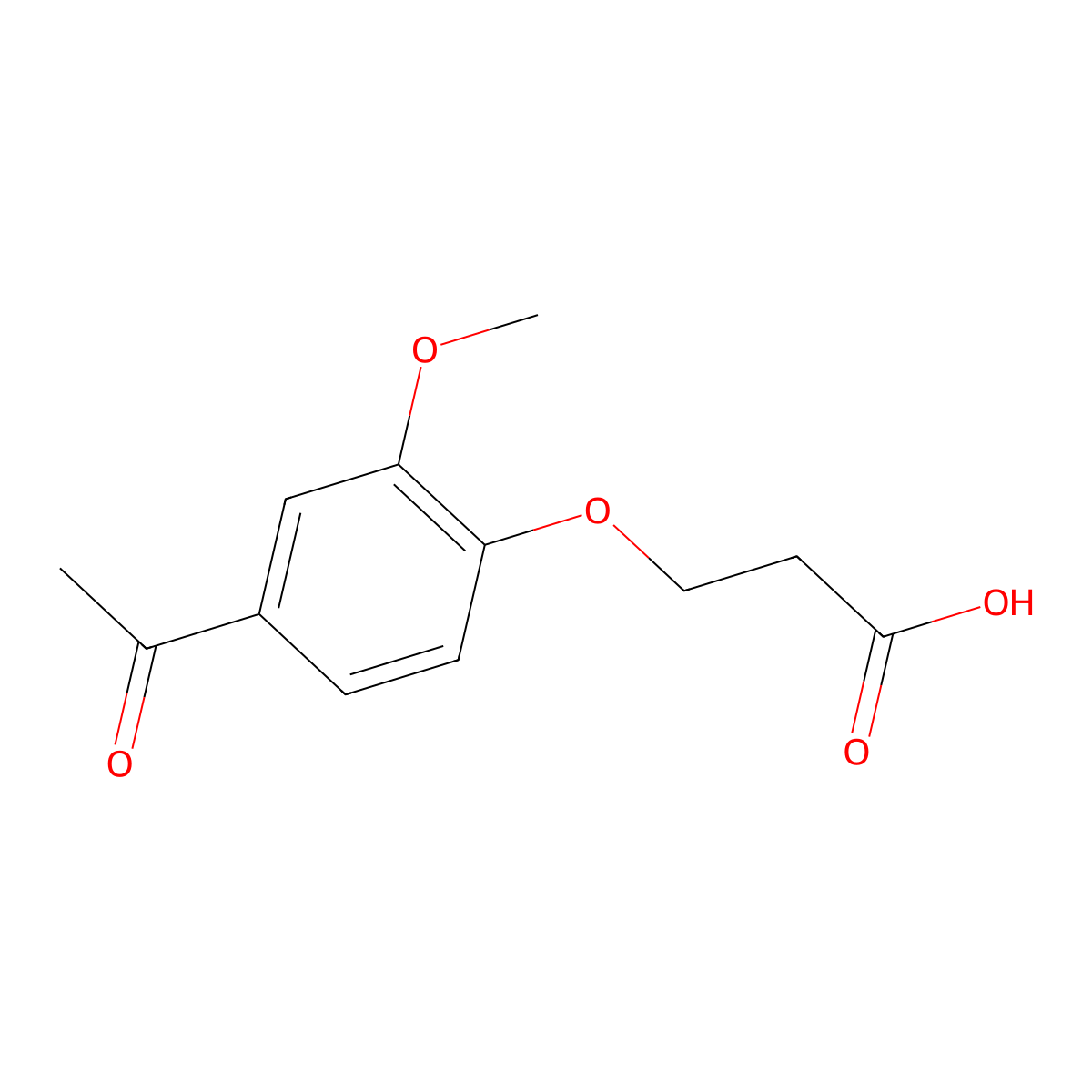 3-(4-Acetyl-2-methoxyphenoxy)propanoic acid molecular structure, CAS 170170-51-1