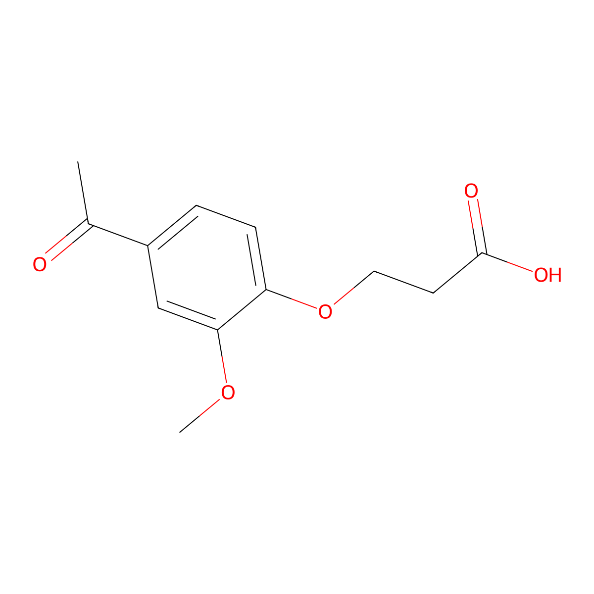 3-(4-Acetyl-2-methoxyphenoxy)propanoic acid molecular structure, CAS 170170-51-1