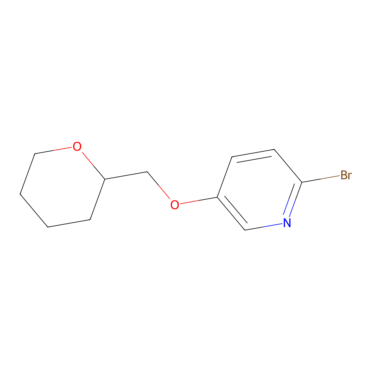 2-bromo-5-((tetrahydro-2H-pyran-2-yl)methoxy)pyridine molecular structure, CAS 1701701-17-8