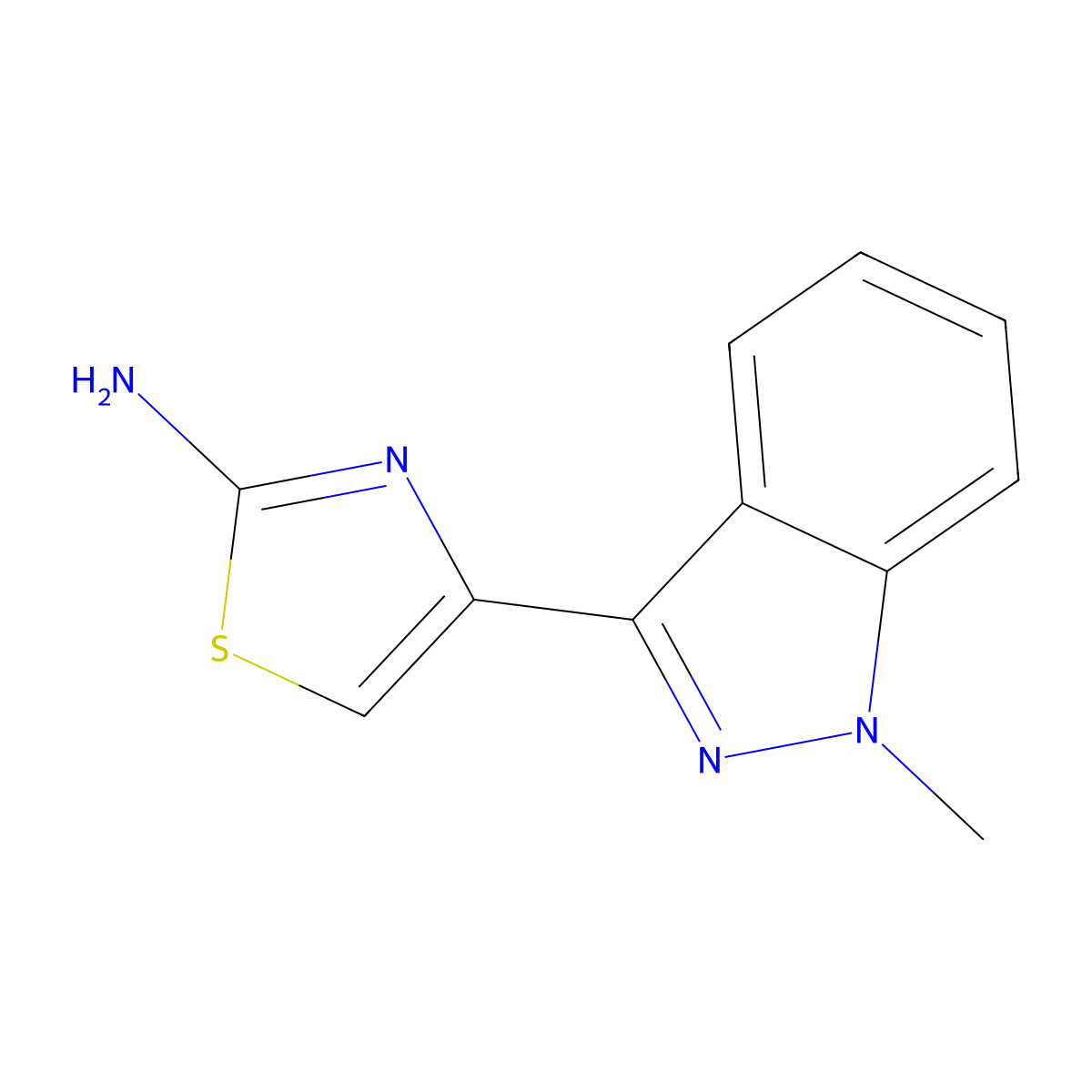 4-(1-methyl-1H-indazol-3-yl)-1,3-thiazol-2-amine molecular structure, CAS 1701705-65-8