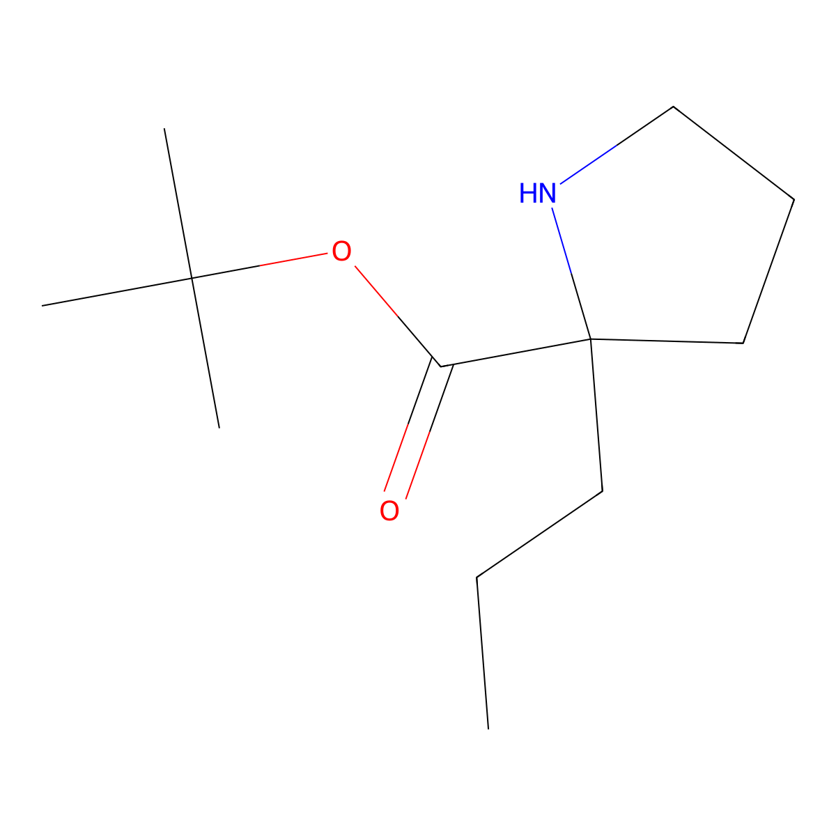 Tert-butyl 2-propylpyrrolidine-2-carboxylate molecular structure, CAS 1701742-33-7