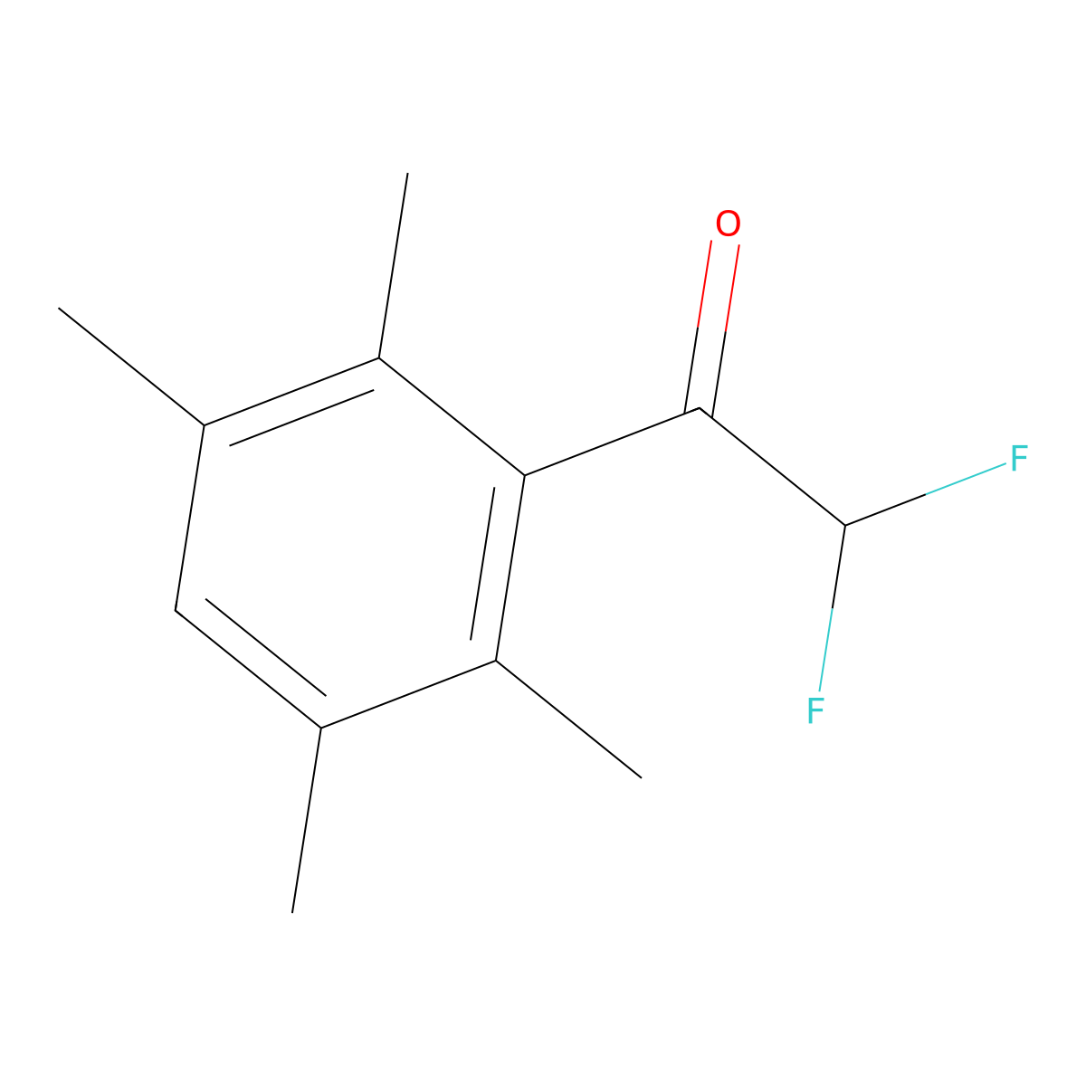 2,2-Difluoro-1-(2,3,5,6-tetramethylphenyl)ethanone molecular structure, CAS 1701763-21-4