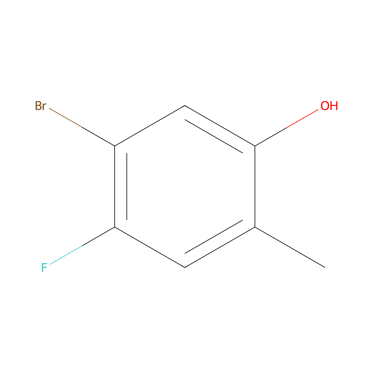 5-Bromo-4-fluoro-2-methylphenol molecular structure, CAS 1701766-35-9