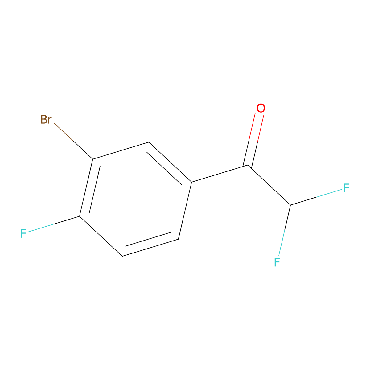 1-(3-Bromo-4-fluorophenyl)-2,2-difluoroethan-1-one molecular structure, CAS 1701779-72-7