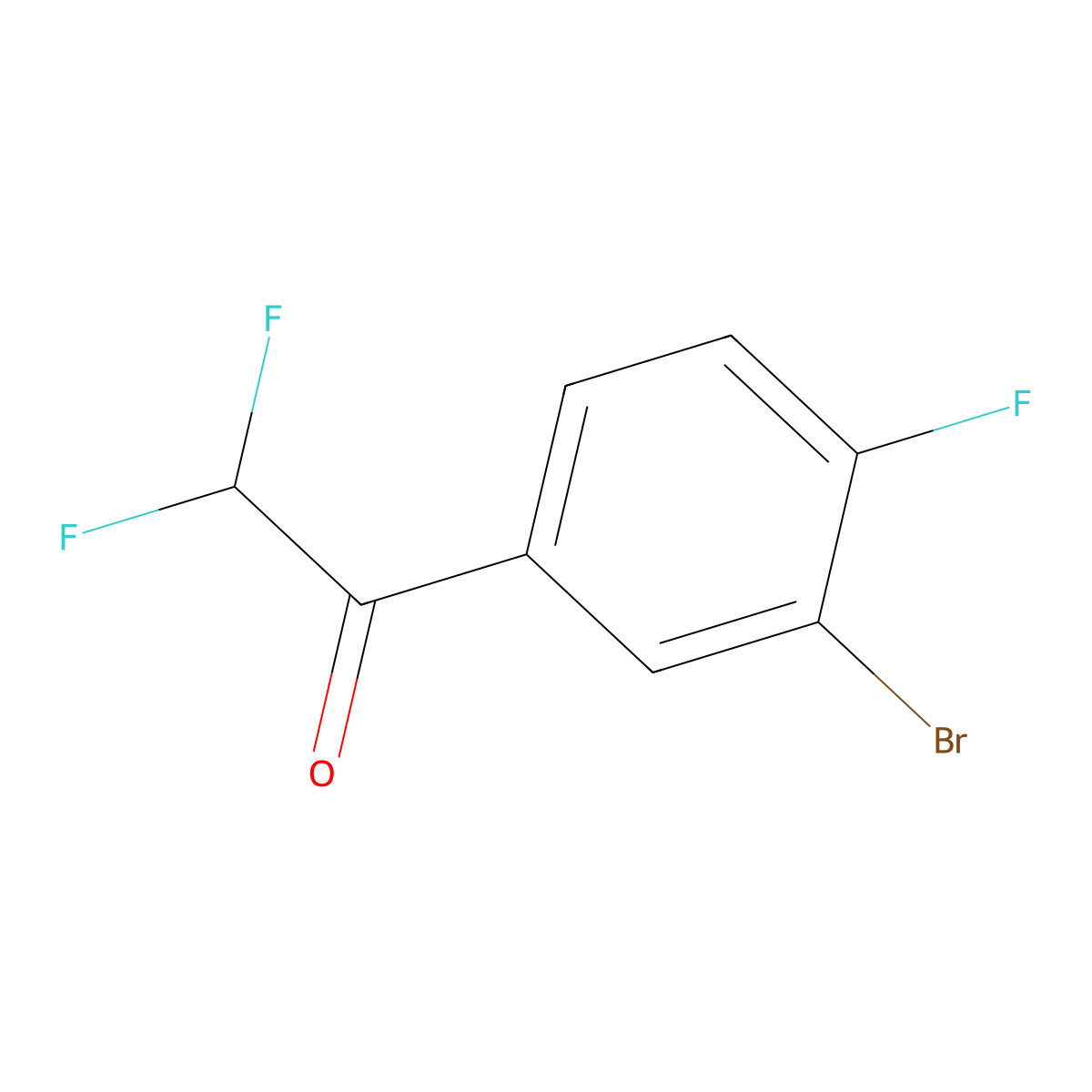 1-(3-Bromo-4-fluorophenyl)-2,2-difluoroethan-1-one molecular structure, CAS 1701779-72-7