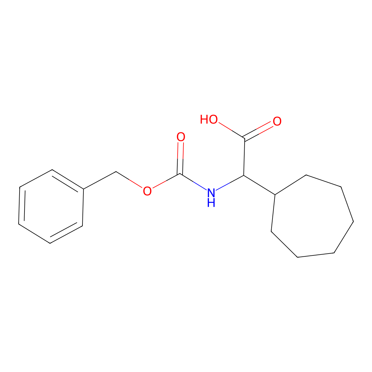 2-{[(Benzyloxy)carbonyl]amino}-2-cycloheptylacetic acid molecular structure, CAS 1701787-89-4
