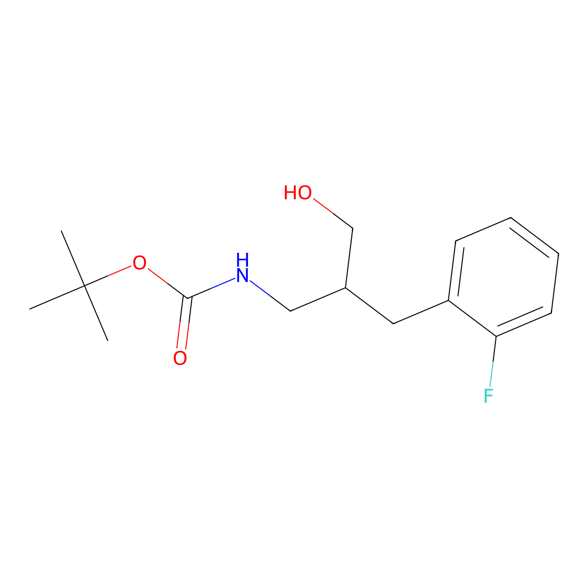 tert-butyl N-{2-[(2-fluorophenyl)methyl]-3-hydroxypropyl}carbamate molecular structure, CAS 1701796-48-6
