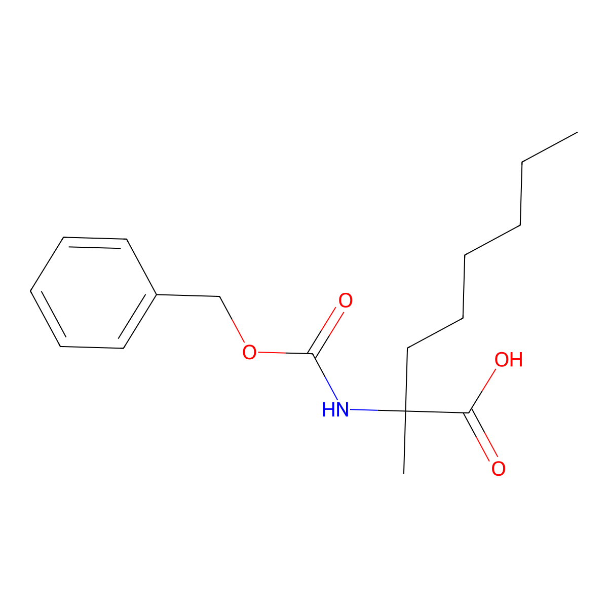2-{[(Benzyloxy)carbonyl]amino}-2-methyloctanoic acid molecular structure, CAS 1701797-05-8