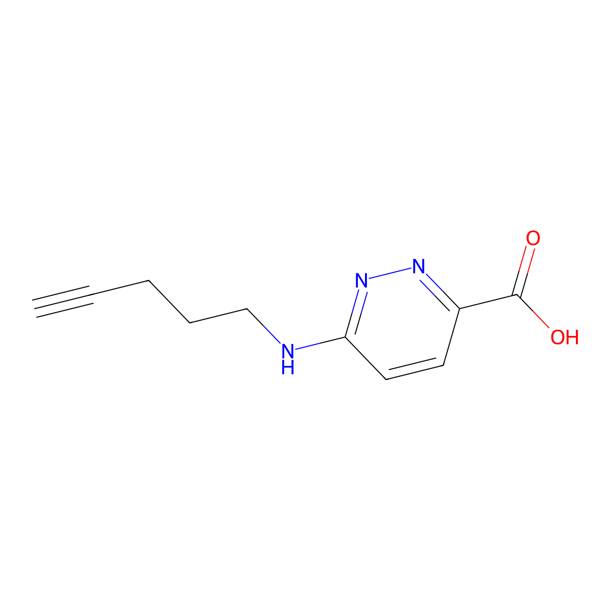 6-[(Pent-4-yn-1-yl)amino]pyridazine-3-carboxylic acid molecular structure, CAS 1701805-38-0