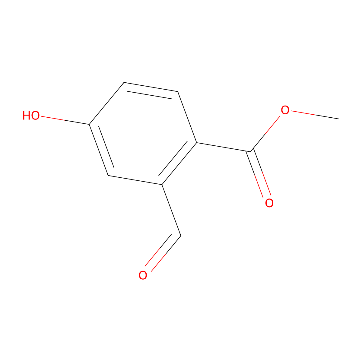 Methyl 2-formyl-4-hydroxybenzoate molecular structure, CAS 1701806-37-2