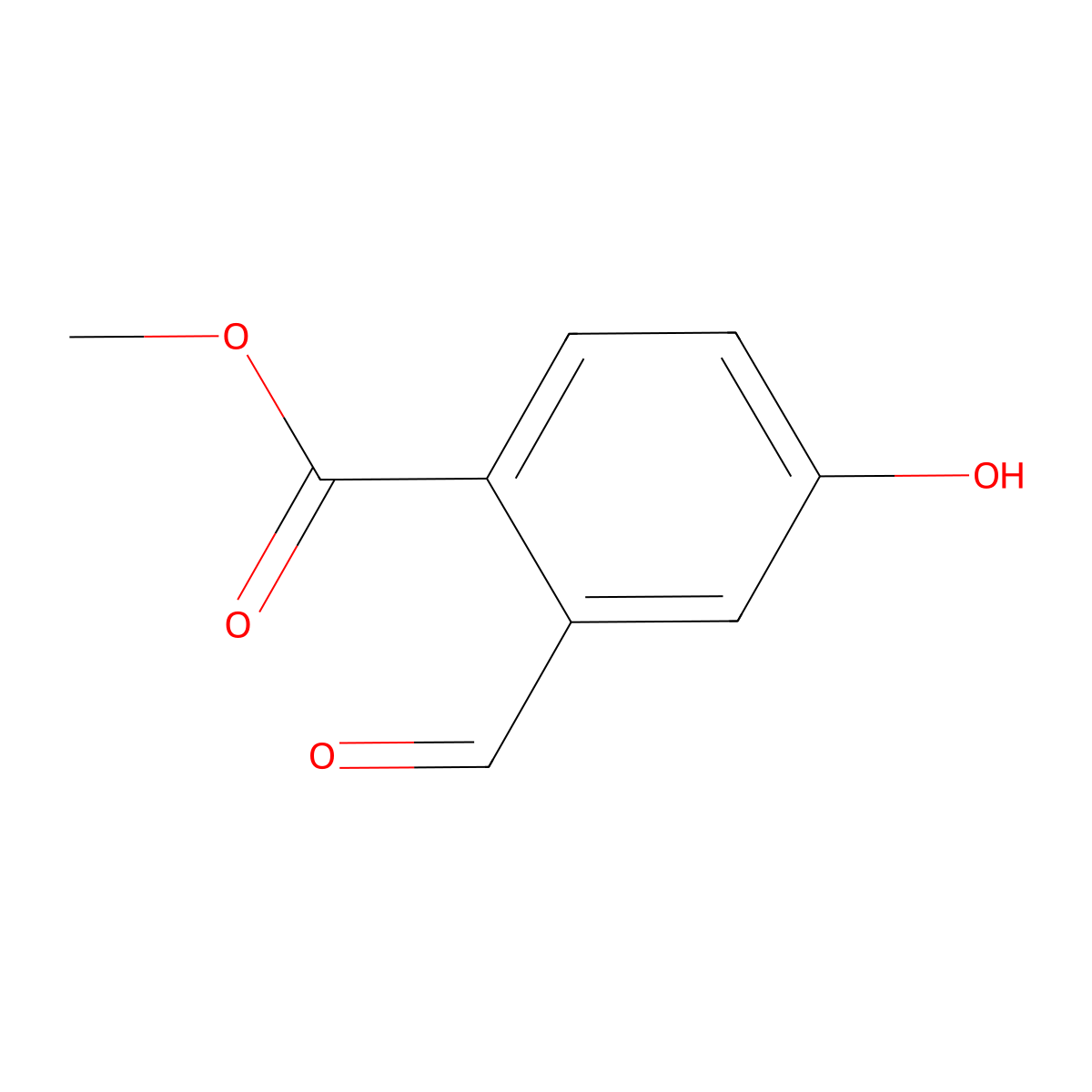 Methyl 2-formyl-4-hydroxybenzoate molecular structure, CAS 1701806-37-2