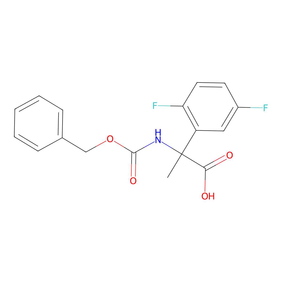 2-{[(Benzyloxy)carbonyl]amino}-2-(2,5-difluorophenyl)propanoic acid molecular structure, CAS 1701811-50-8