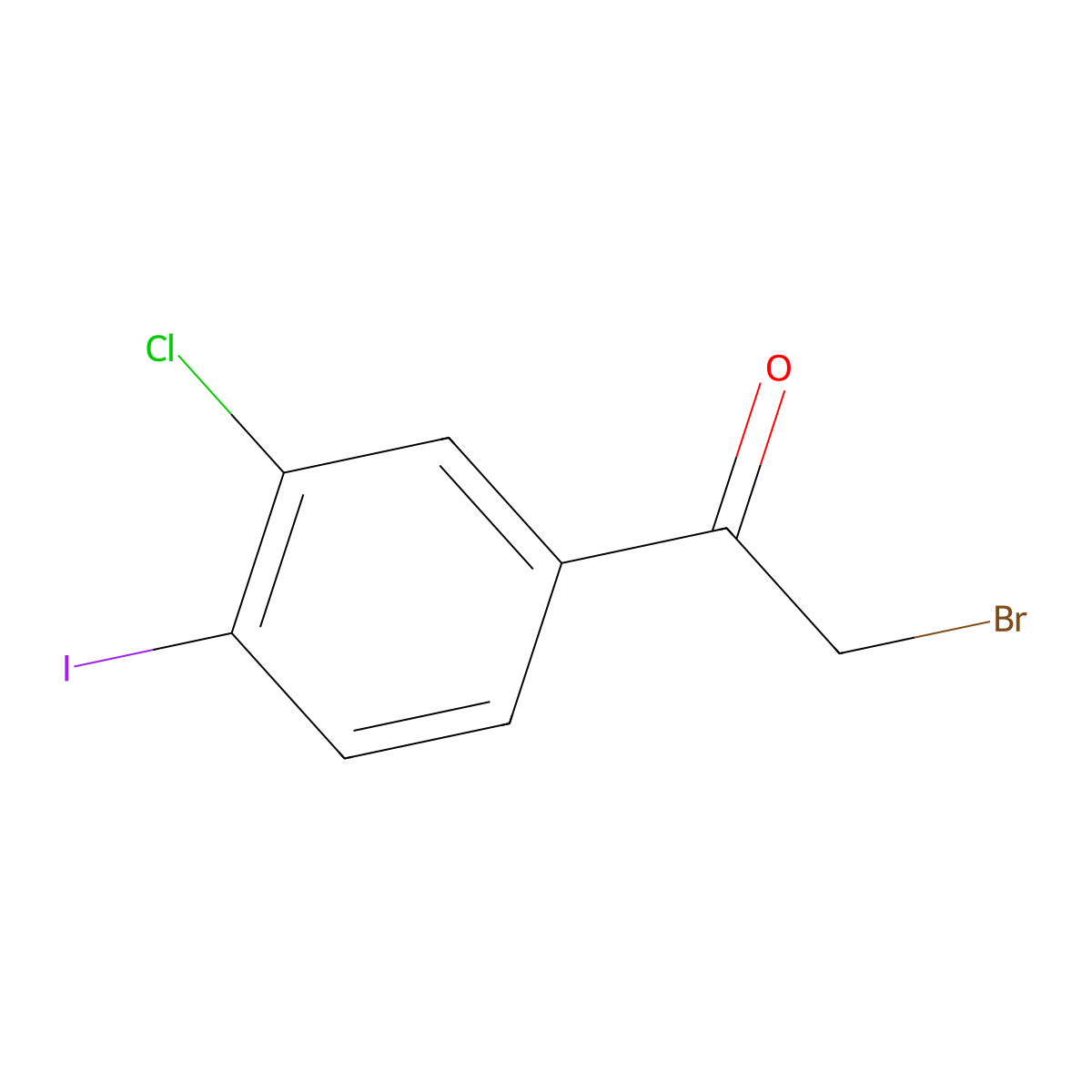 3-Chloro-4-iodophenacyl bromide molecular structure, CAS 1701815-08-8