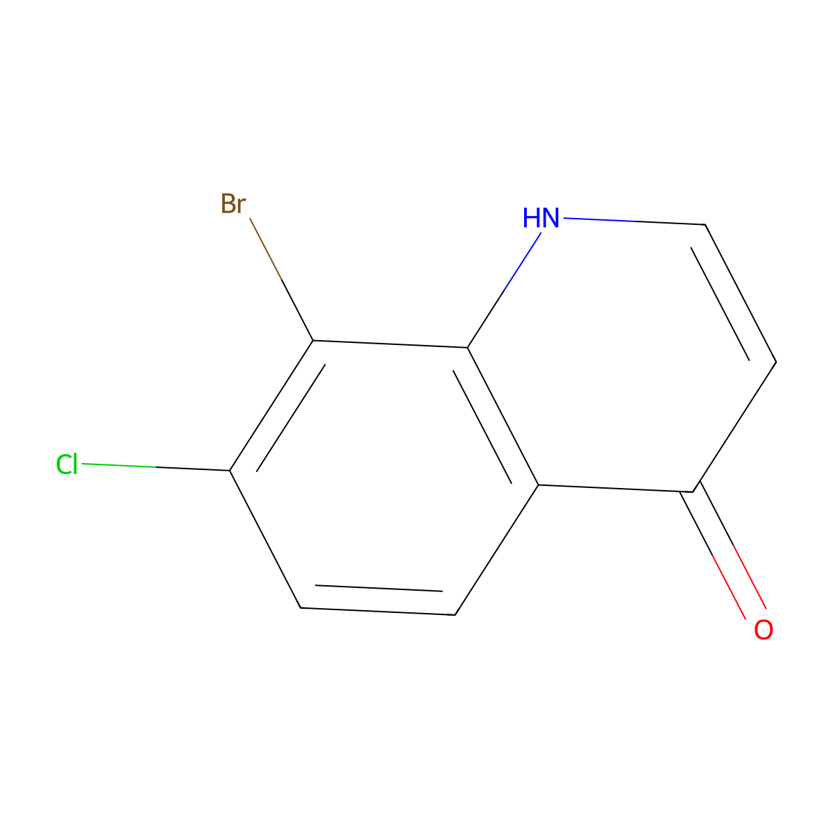 8-Bromo-7-chloroquinolin-4-ol molecular structure, CAS 1701817-32-4