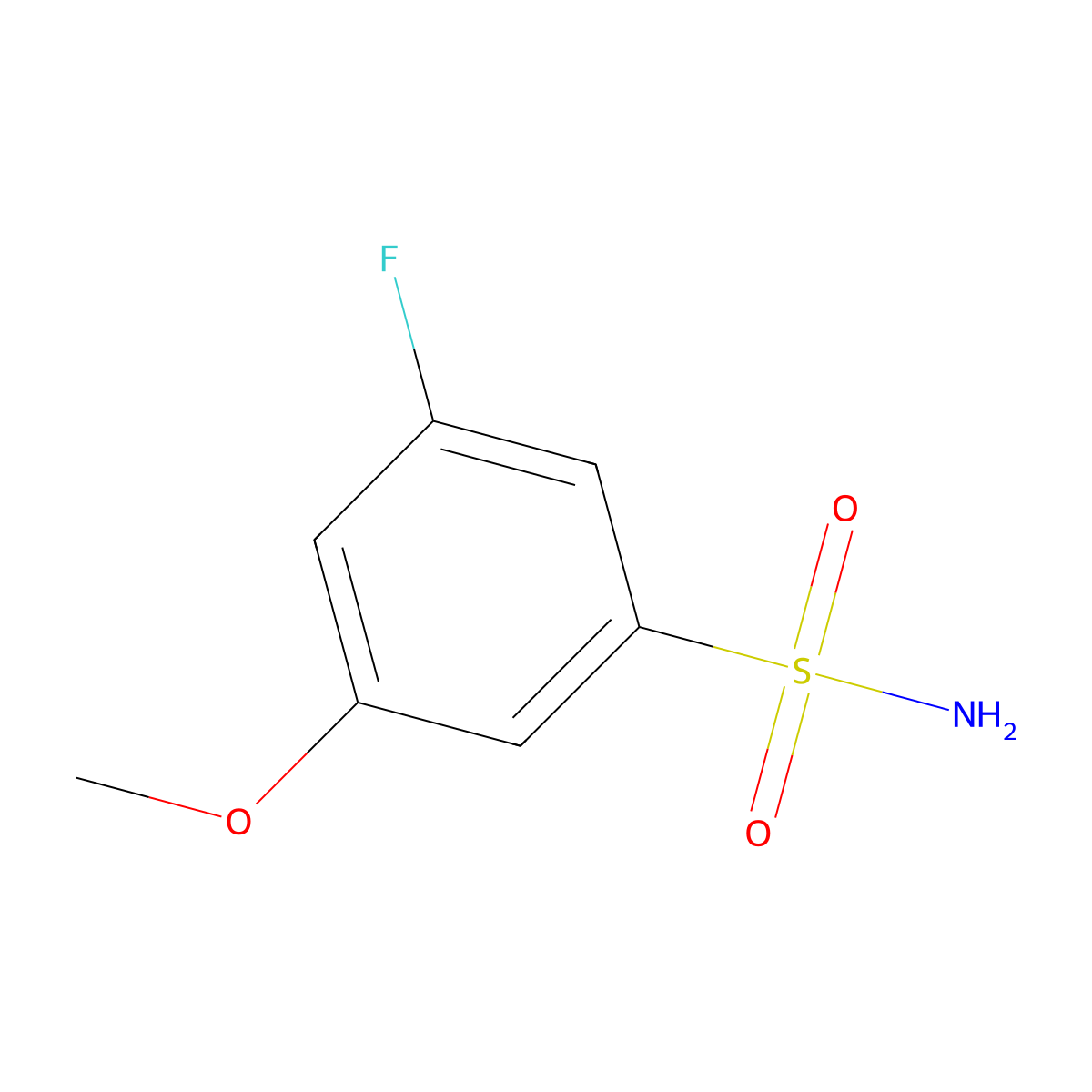 3-Fluoro-5-methoxybenzene-1-sulfonamide molecular structure, CAS 1701846-11-8