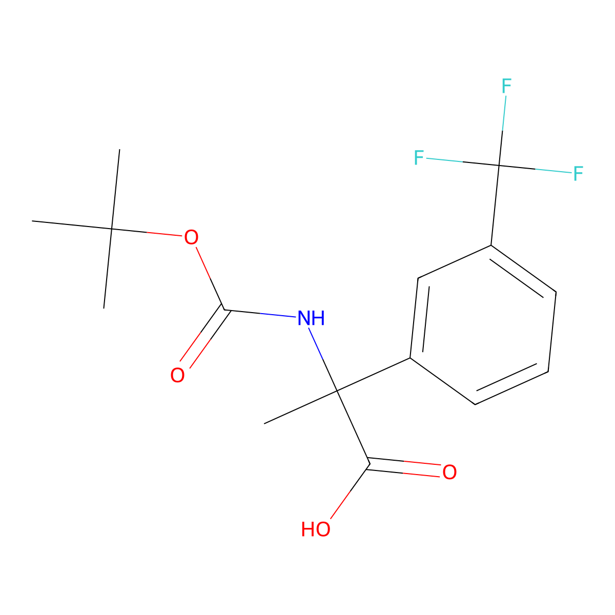 2-{[(Tert-butoxy)carbonyl]amino}-2-[3-(trifluoromethyl)phenyl]propanoic acid molecular structure, CAS 1701847-55-3