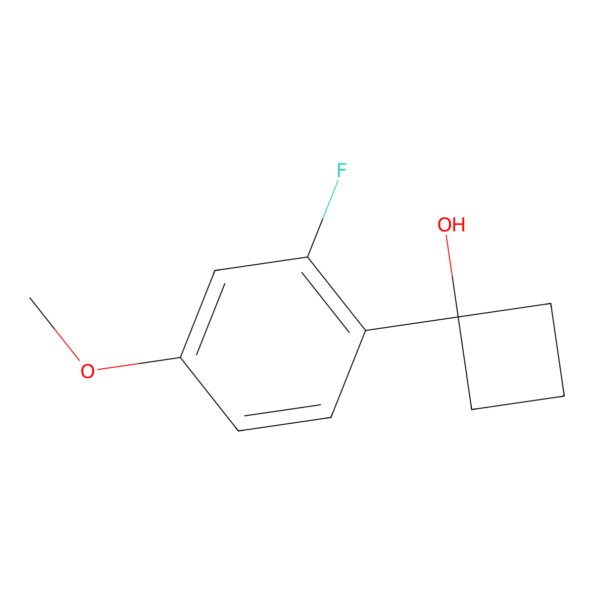 1-(2-Fluoro-4-methoxyphenyl)cyclobutanol molecular structure, CAS 1701851-72-0