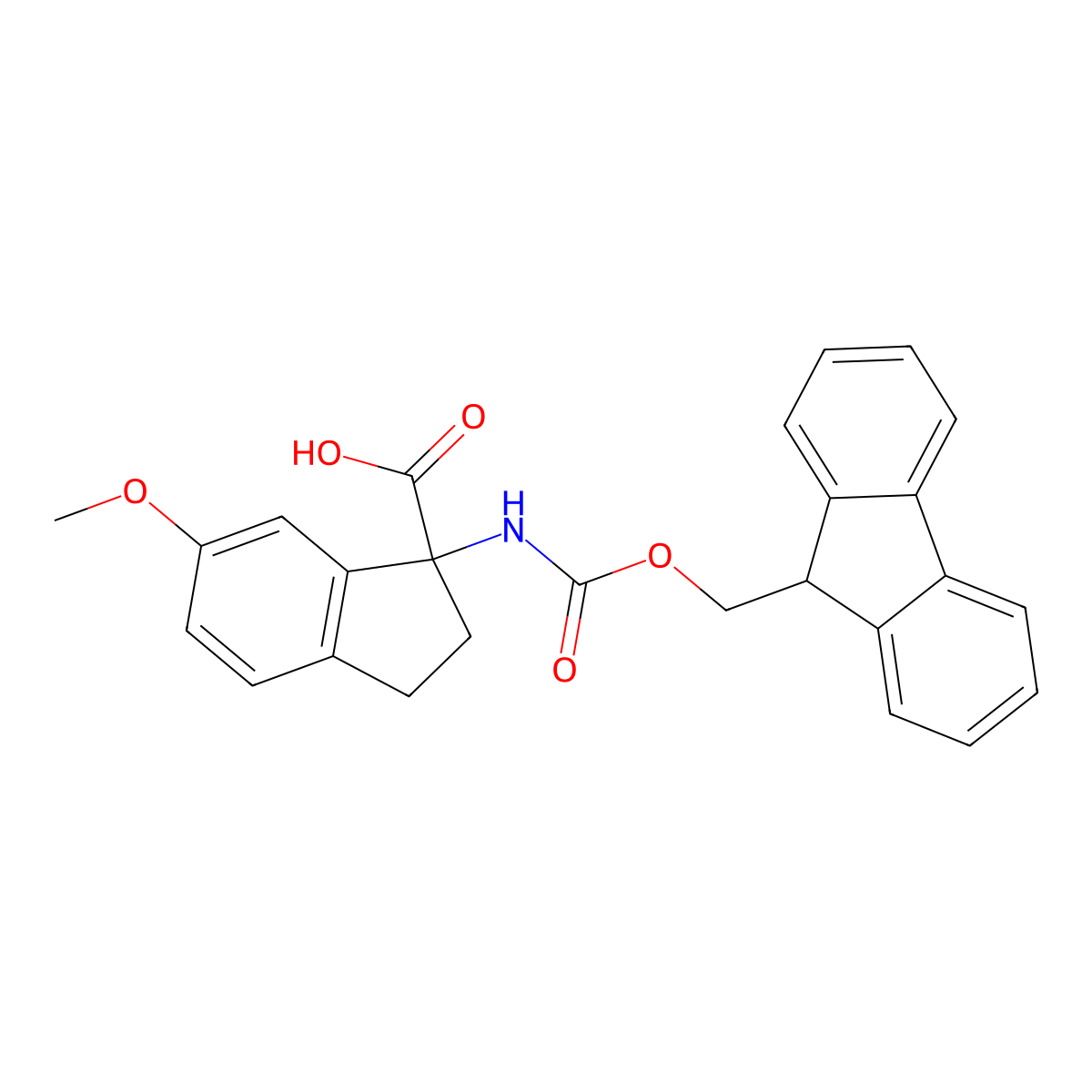 1-({[(9H-fluoren-9-yl)methoxy]carbonyl}amino)-6-methoxy-2,3-dihydro-1H-indene-1-carboxylic acid molecular structure, CAS 1701855-17-5