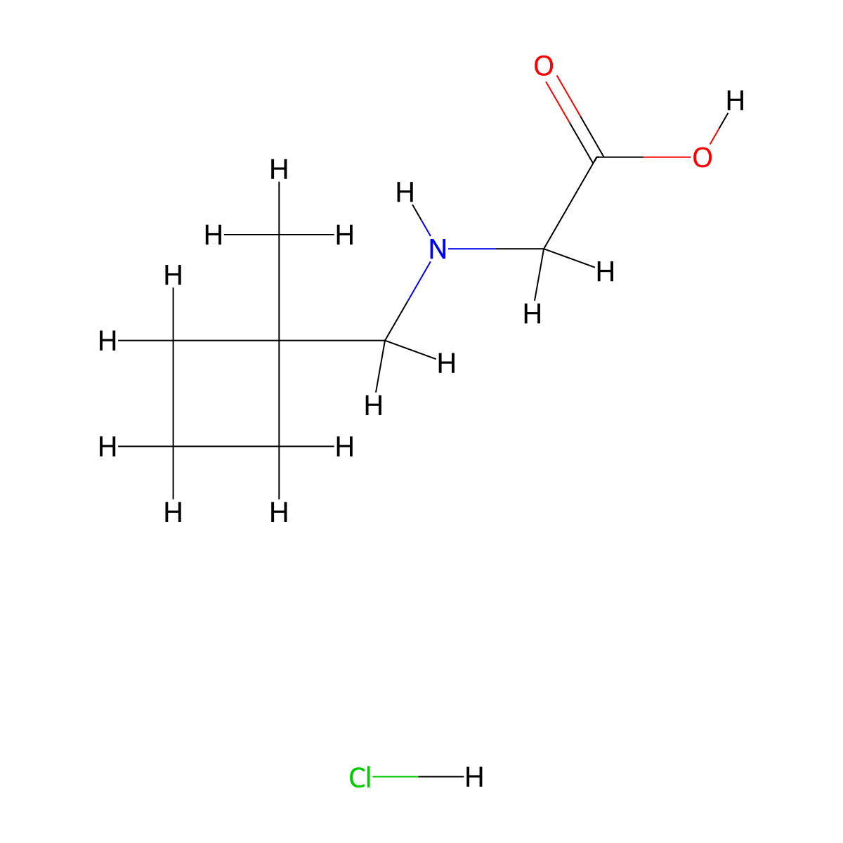 N-[(1-Methylcyclobutyl)methyl]glycine HCl molecular structure, CAS 1701864-41-6