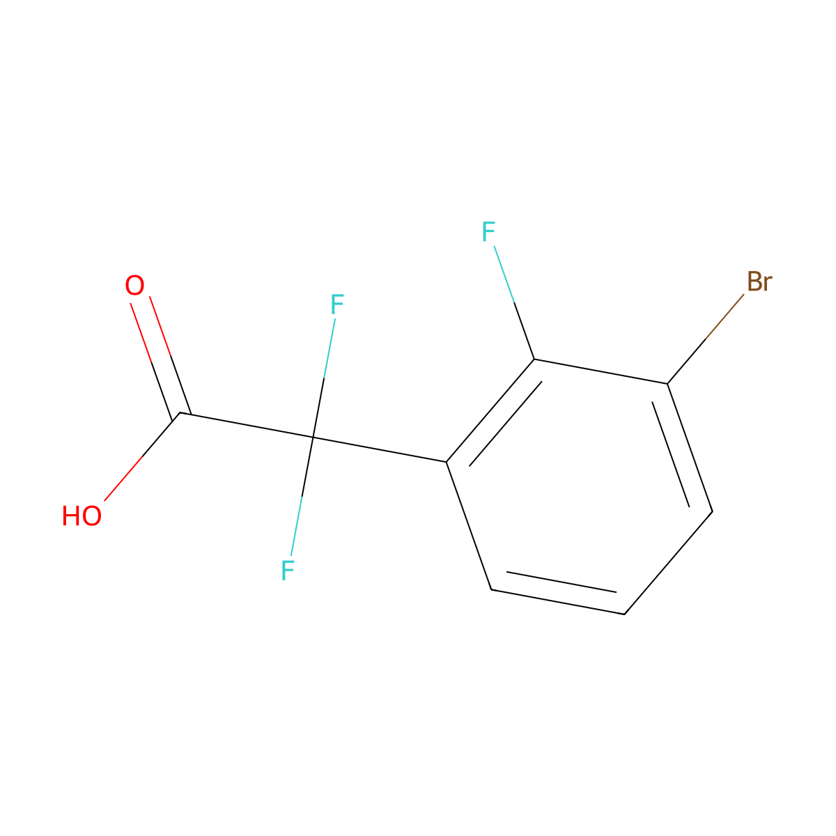 2-(3-Bromo-2-fluorophenyl)-2,2-difluoroacetic acid molecular structure, CAS 1701870-32-7