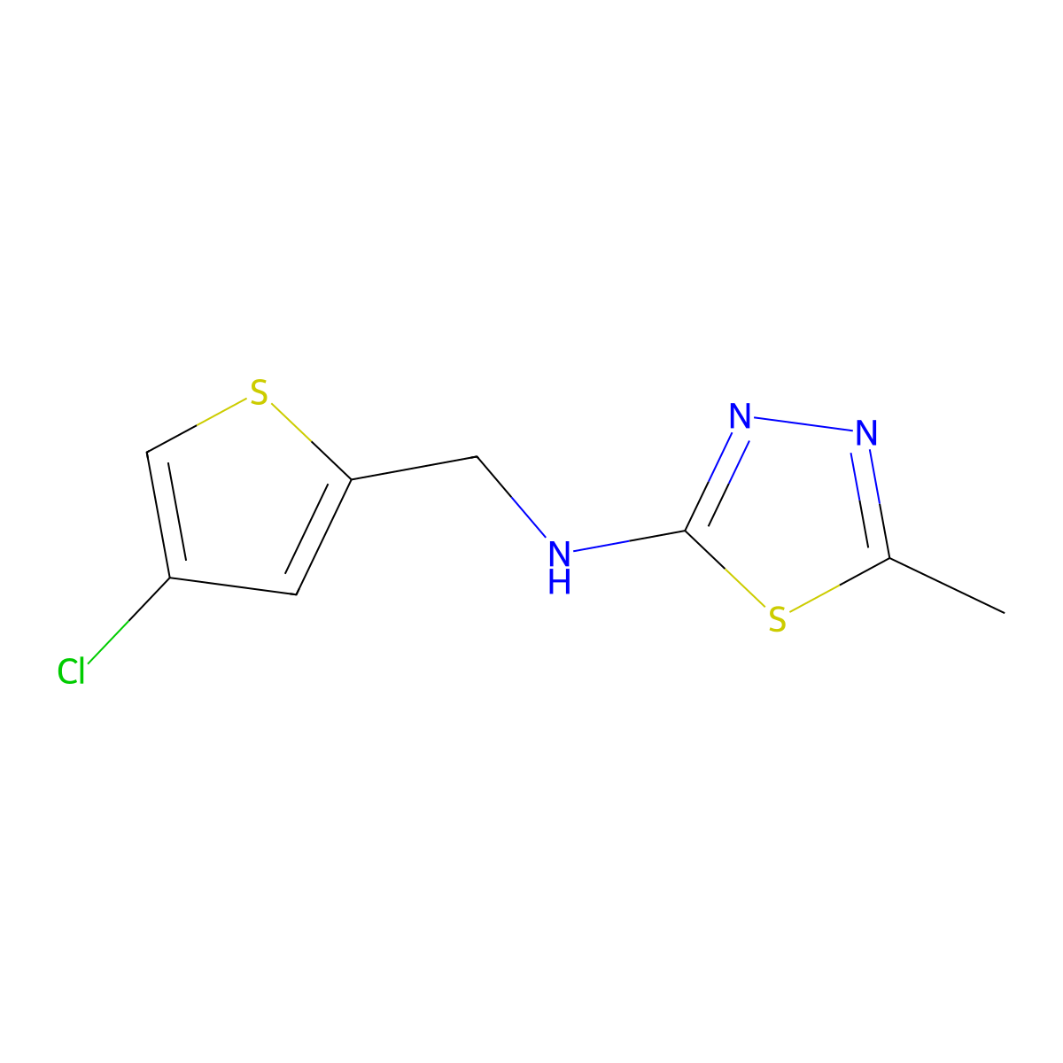 N-[(4-chlorothiophen-2-yl)methyl]-5-methyl-1,3,4-thiadiazol-2-amine molecular structure, CAS 1701870-59-8
