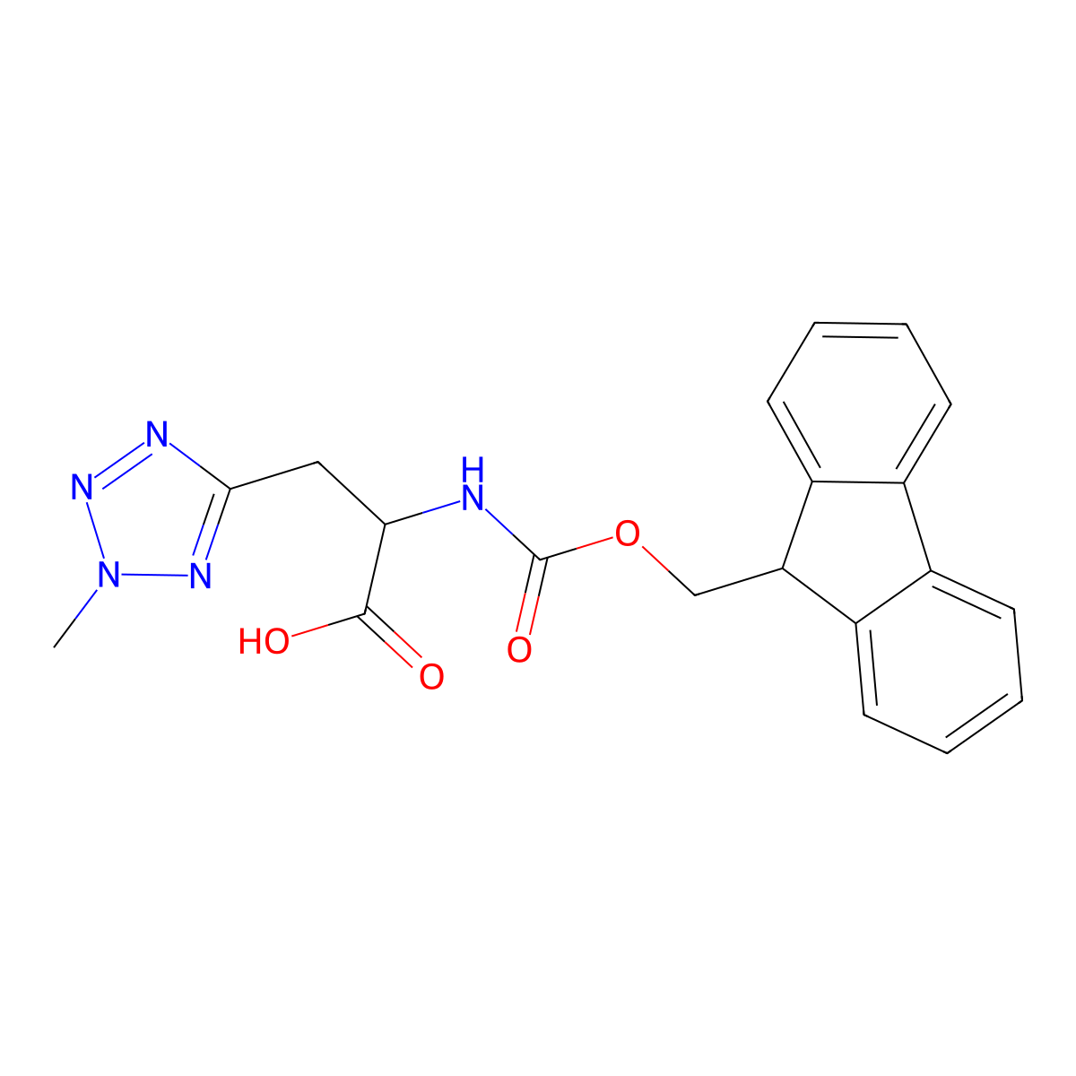 2-({[(9H-fluoren-9-yl)methoxy]carbonyl}amino)-3-(2-methyl-2H-1,2,3,4-tetrazol-5-yl)propanoic acid molecular structure, CAS 1701871-52-4