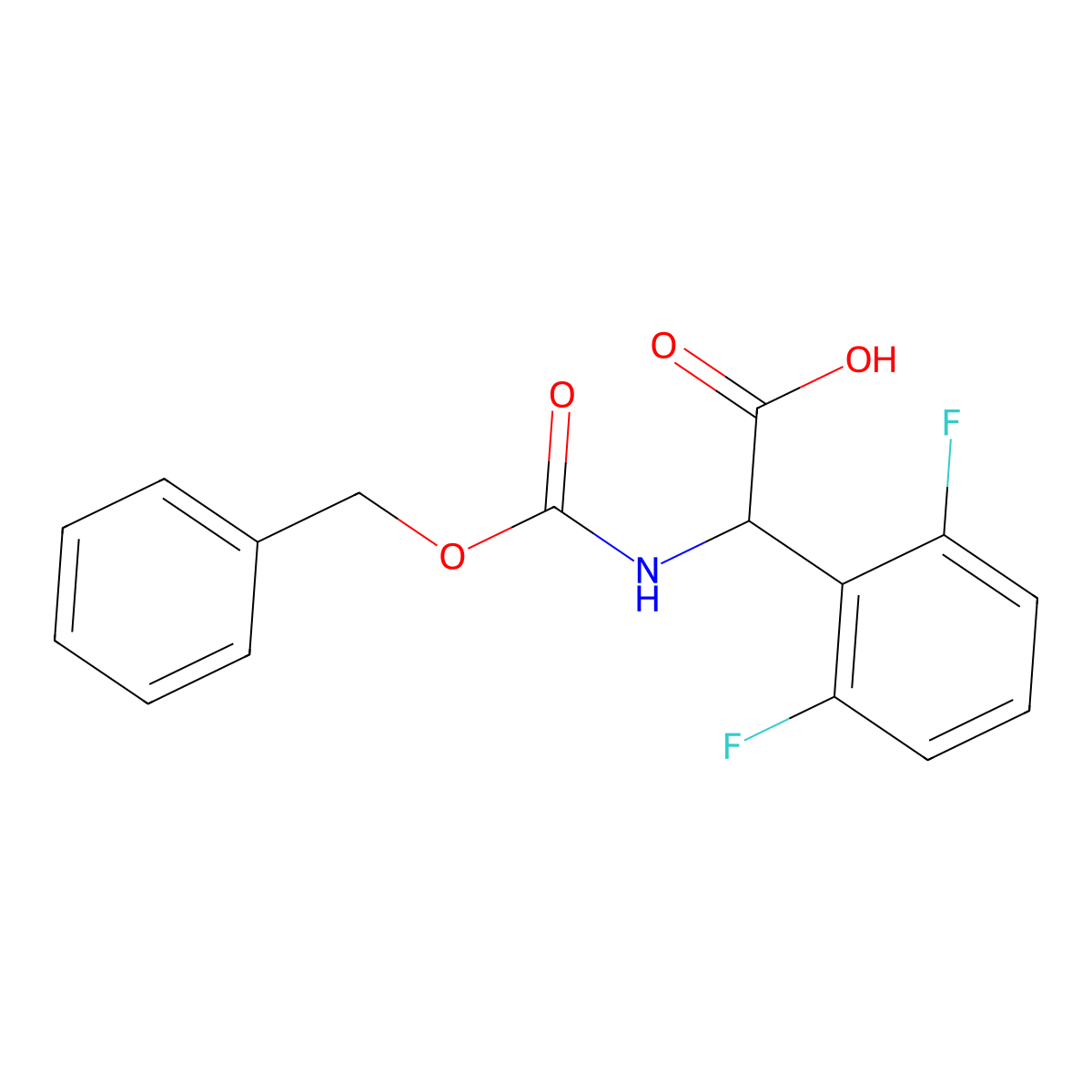 2-{[(Benzyloxy)carbonyl]amino}-2-(2,6-difluorophenyl)acetic acid molecular structure, CAS 1701883-60-4