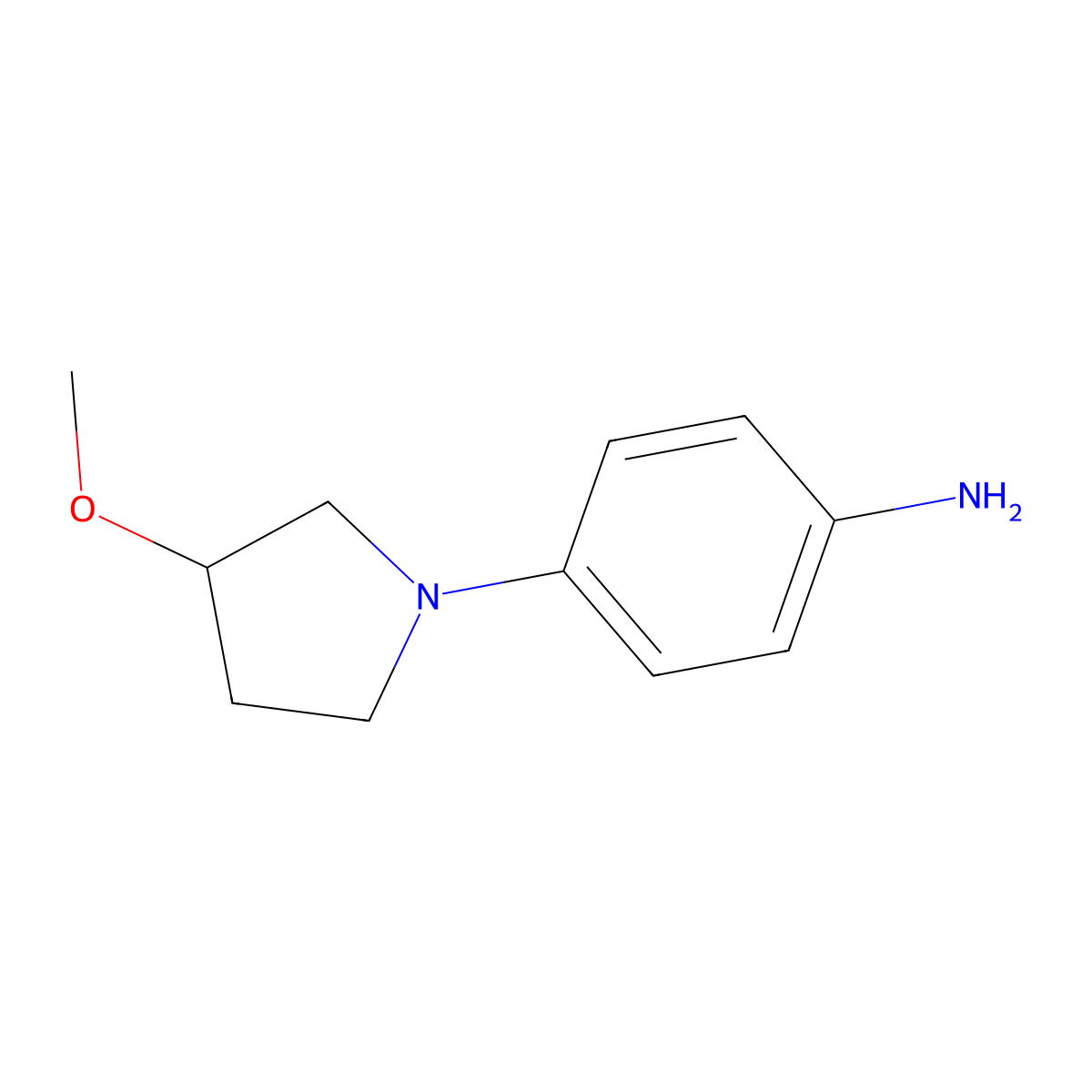 4-(3-Methoxypyrrolidin-1-yl)aniline molecular structure, CAS 1701884-87-8