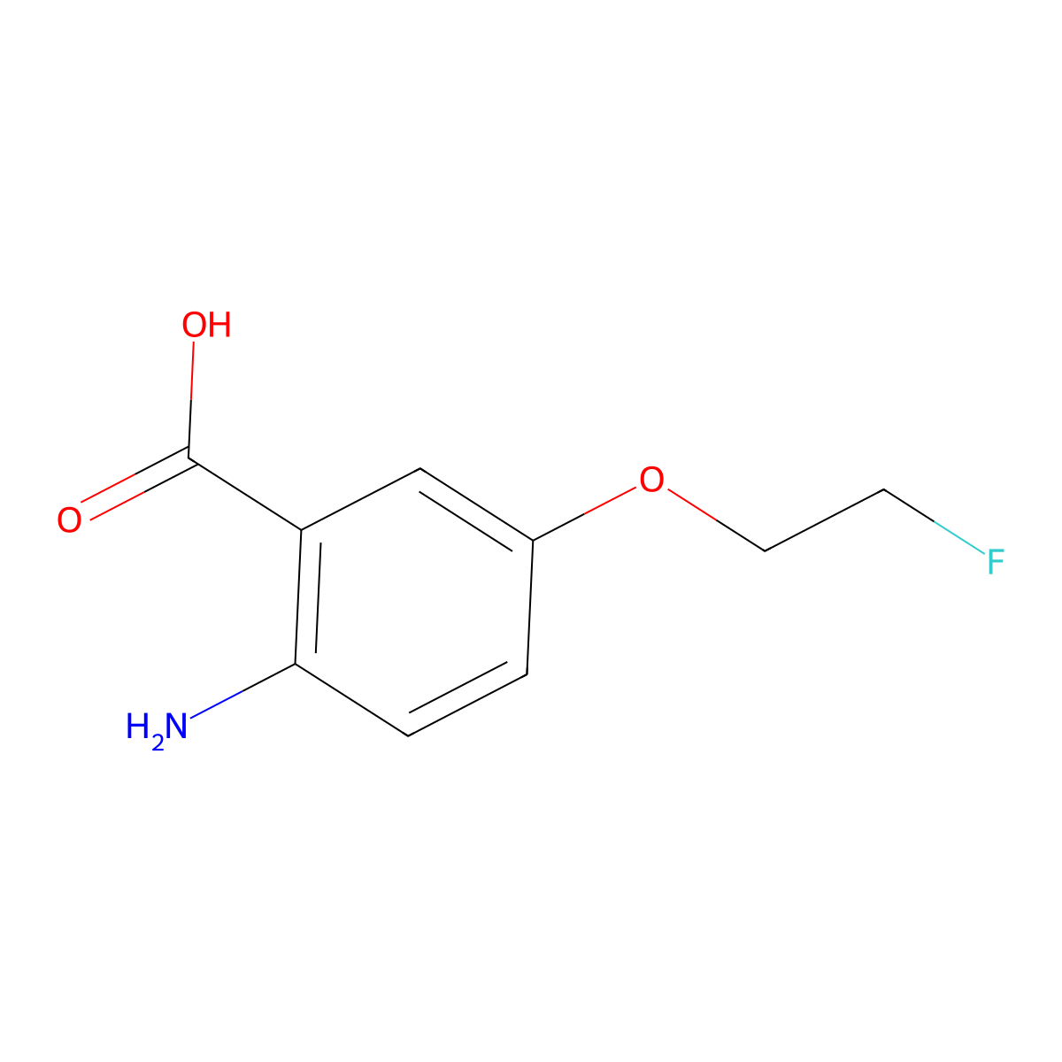 2-Amino-5-(2-fluoroethoxy)benzoic acid molecular structure, CAS 1701885-77-9