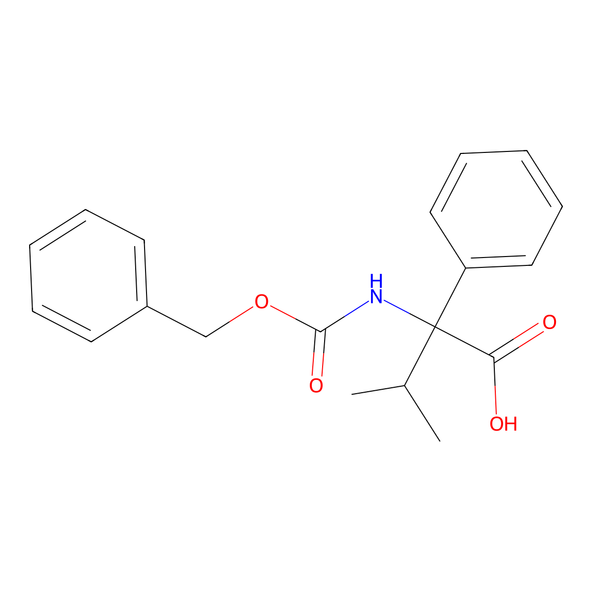2-{[(Benzyloxy)carbonyl]amino}-3-methyl-2-phenylbutanoic acid molecular structure, CAS 1701898-50-1