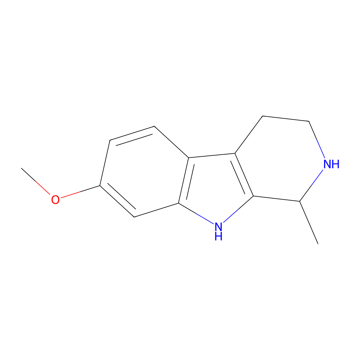 (+-)-Tetrahydroharmine molecular structure, CAS 17019-01-1