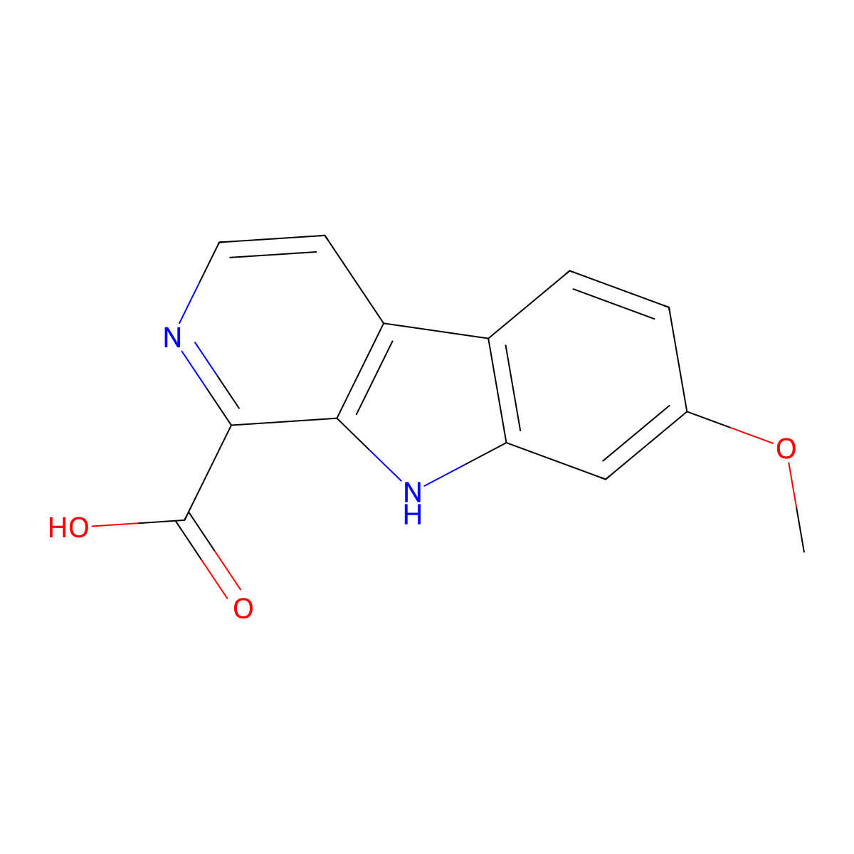 7-Methoxy-9H-beta-carboline-1-carboxylic acid molecular structure, CAS 17019-05-5
