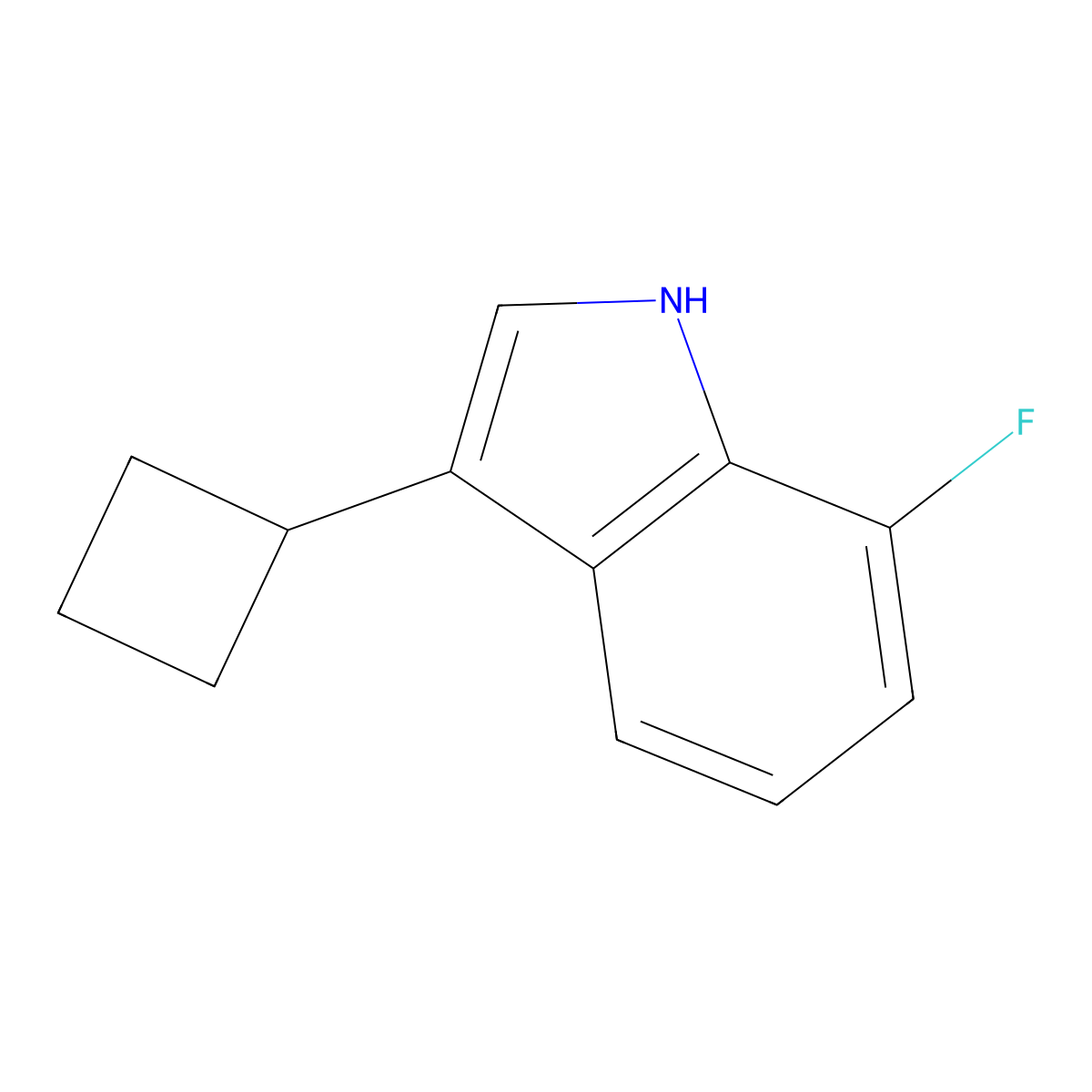3-Cyclobutyl-7-fluoro-1H-indole molecular structure, CAS 1701900-86-8