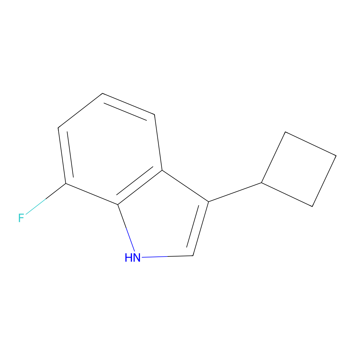 3-Cyclobutyl-7-fluoro-1H-indole molecular structure, CAS 1701900-86-8